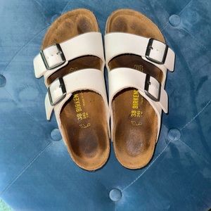 White Women’s Birkenstocks size 7 or 38.